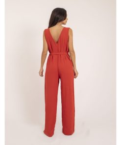 Combi pantalon et ceinture ELEA - Orange corail