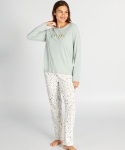 Ensemble pyjama en jersey 'dodo' - 2 pièces - vert/blanc