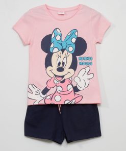 Ensemble t-shirt + short 'Minnie' - 2 pièces - rose