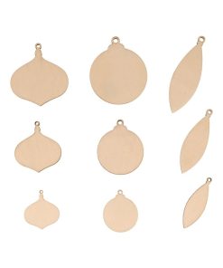 90 Mini décorations boules de Noël en bois - Beige