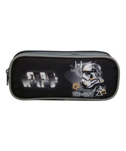 BAGTROTTER Trousse scolaire 2 compartiments DS Star Wars Noire - Noir