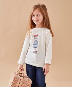 T-shirt Lola à longues manches, - Blanc