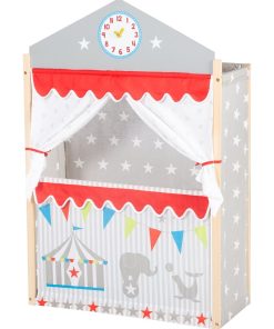 ROBA Théâtre de Guignol en Bois et Tissu - Monté sur Pied - Gris - N/A