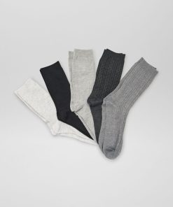 Lot de 5 paires de chaussettes - Gris/noir/blanc