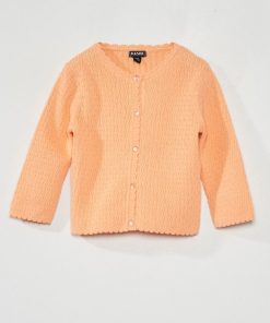 Gilet en maille fantaisie - Orange