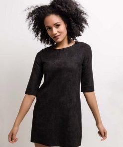 Robe effet daim noire - Noir