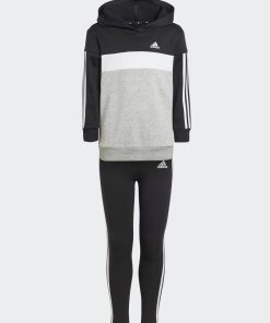 Un ensemble sweat + pantalon 'Adidas' - 2 pièces - Gris/noir/blanc