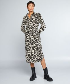 Robe chemise 'fleurie' 'JDY' - Noir