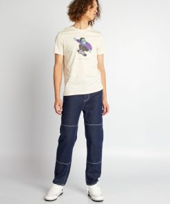 Tee-shirt en jersey avec imprimé - Beige
