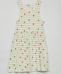 Robe sans manches à motifs 'pomme' - Vert