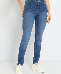 Jean slim taille haute L32 - Stone