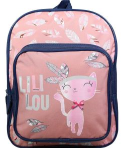 Sac à dos 31 cm avec poche Lili Lou Chat Rose Bagtrotter - Rose