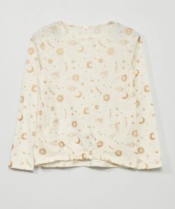 T-shirt manches longues 'astres' - Blanc