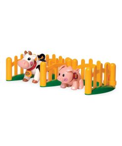 Figurines vache et cochon avec barrières - N/A