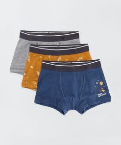 Lot de 3 boxers - Jaune/Gris/Bleu