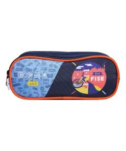 BAGTROTTER Trousse scolaire 2 compartiments Fise BMX Bleue - Bleu