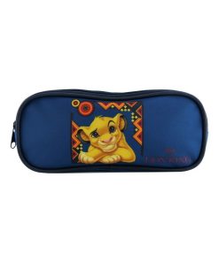 BAGTROTTER Trousse scolaire 2 compartiments DS Le Roi Lion Simba Bleue - Bleu
