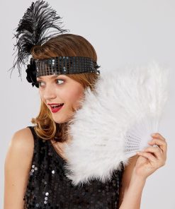 Eventail plume - blanc