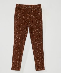 Pantalon velours skinny à 5 poches - Léopard