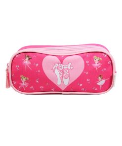 BAGTROTTER Trousse scolaire 2 compartiments Phileas Rose Danseuses - Rose