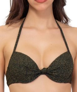 Haut de maillot push-up pailleté Shine - Noir