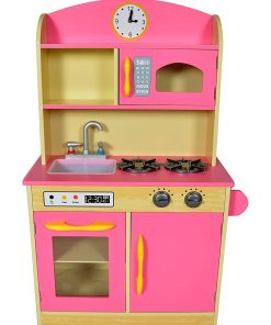 Jeu de cuisine enfant en bois petite dinette rose fille et garçon Teamson Kids TD-11412P - N/A