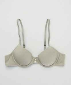 Soutien gorge en maille côtelée - Vert lichen