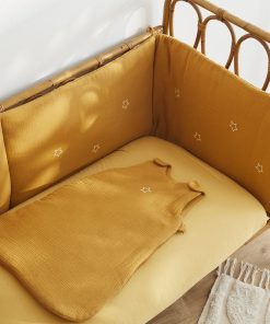 Tour de lit en gaze de coton - jaune