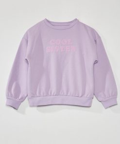 Sweat en molleton avec imprimé peluche - Violet