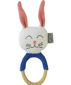 Hochet Avec Anneau De Dentition En Coton Bio, Lapin - N/A