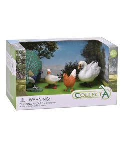 Set 4 Figurines de la ferme : paon, oie, poule et cygne - N/A