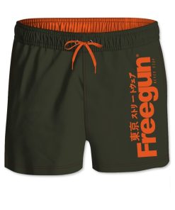 Boardshort Court garçon ceinture élastique Logo Freegun - Vert