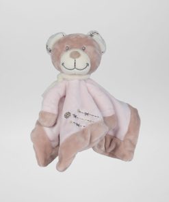 Doudou mouchoir 'ours' - Rose 'ours'