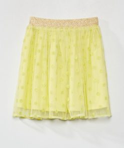 Jupe courte en tulle - Jaune