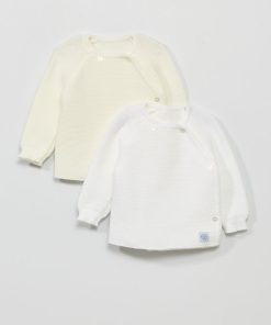 Lot de 2 brassière 'Manufacture de Layette' - Fabriqué en France - Blanc