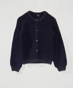 Gilet en maille grosse jauge - Bleu nuit