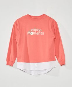 T-shirt en maille jersey effet 2 en 1 - Rose