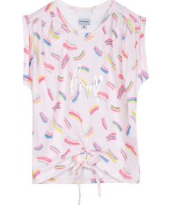 T-shirt Imprimé Avec Noeud Fantaisie Oeko-tex 'miniman' - Rose pâle