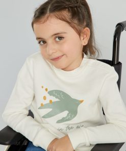 Sweat en molleton avec imprimé - Blanc