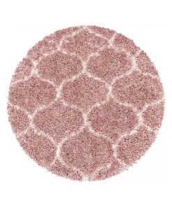 Tapis shaggy tapis rond Ø 80cm SHAGGY SA Rose OEKO TEX idéal pour Cuisine - Rose