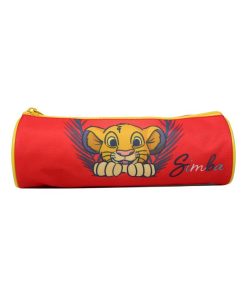 BAGTROTTER Trousse scolaire ronde Le Roi Lion Rouge Pattes - Rouge