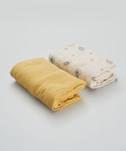Drap housse - Lot de 2 - Beige/Jaune