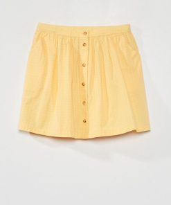 Jupe courte boutonnée - Jaune