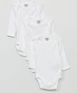 Lot de 3 bodies en jersey - blanc