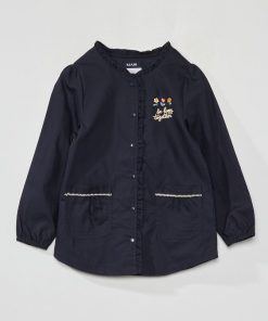 Tablier d'école en tissu - Bleu marine