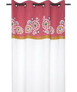 Rideau à œillets 140x260 cm Amaryllis coton - Rose