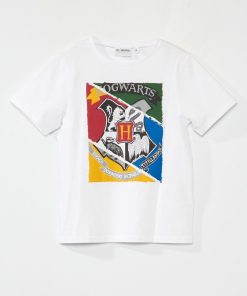 Tee-shirt 'Harry Potter' 'Poudlard' - blanc