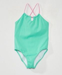 Maillot de bain uni - 1 pièces - Vert