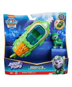 Paw Patrol Pat' Patrouille Aqua Pups - Voiture et Figurine Rocky - N/A