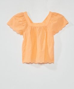 Blouse avec broderie - Orange